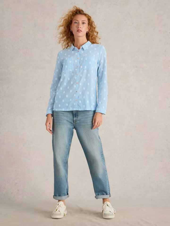 SOPHIE ORGANIC COTTON SHIRT BLUE MLT