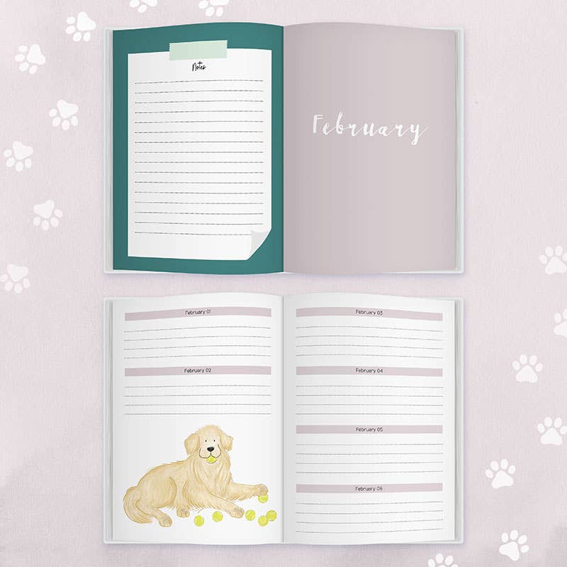 Daily Planner 2026 | Dog Themed Undated Diary | Notebook |