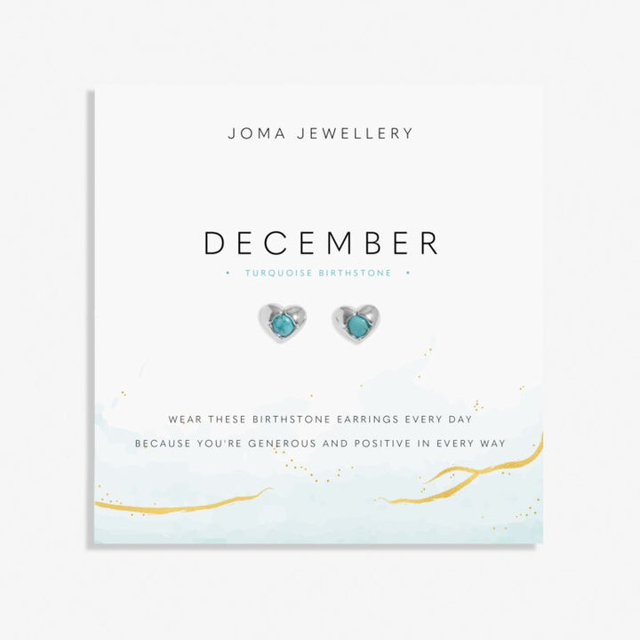 DECEMBER TURQUOISE BIRTHSTONE SILVER PLATED EARRINGS