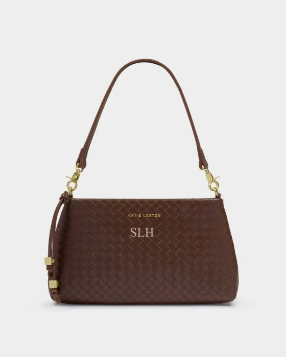NOVA SMALL SHOULDER BAG DARK CHOCOLATE WOVEN