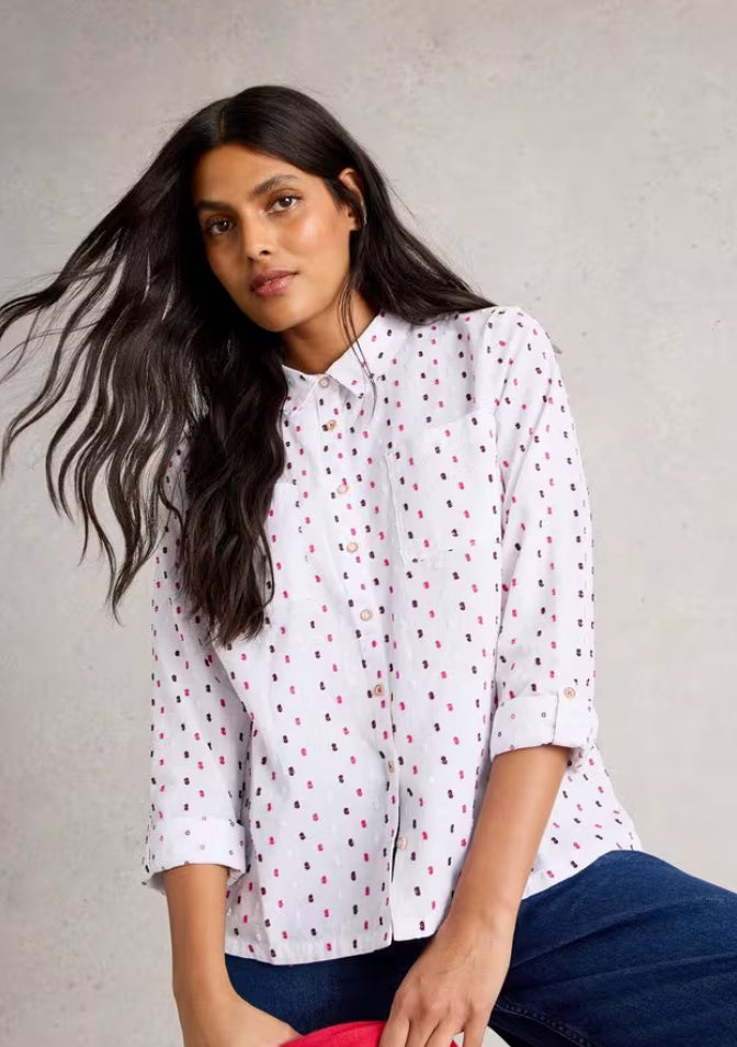 SOPHIE ORGANIC COTTON SHIRT WHITE MLT