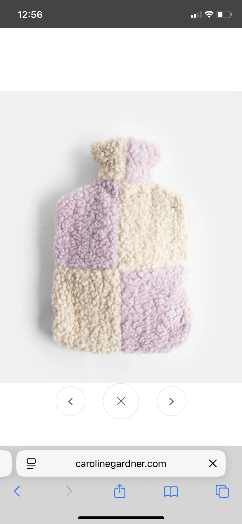 LILAC CREAM CHECK BORG HOT WATER BOTTLE