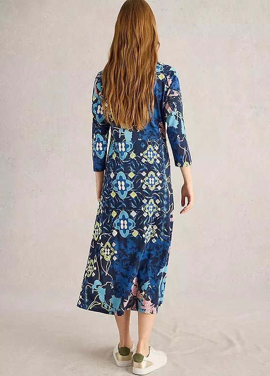 RUA JERSEY DRESS BLUE PRINT