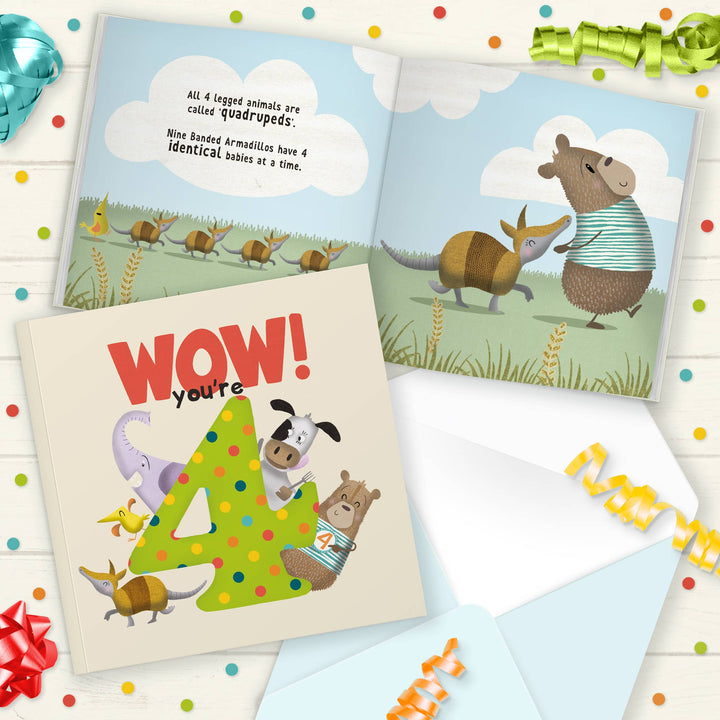 Wow! You're 4 | Age Cards | Age Birthday Cards | Age 4