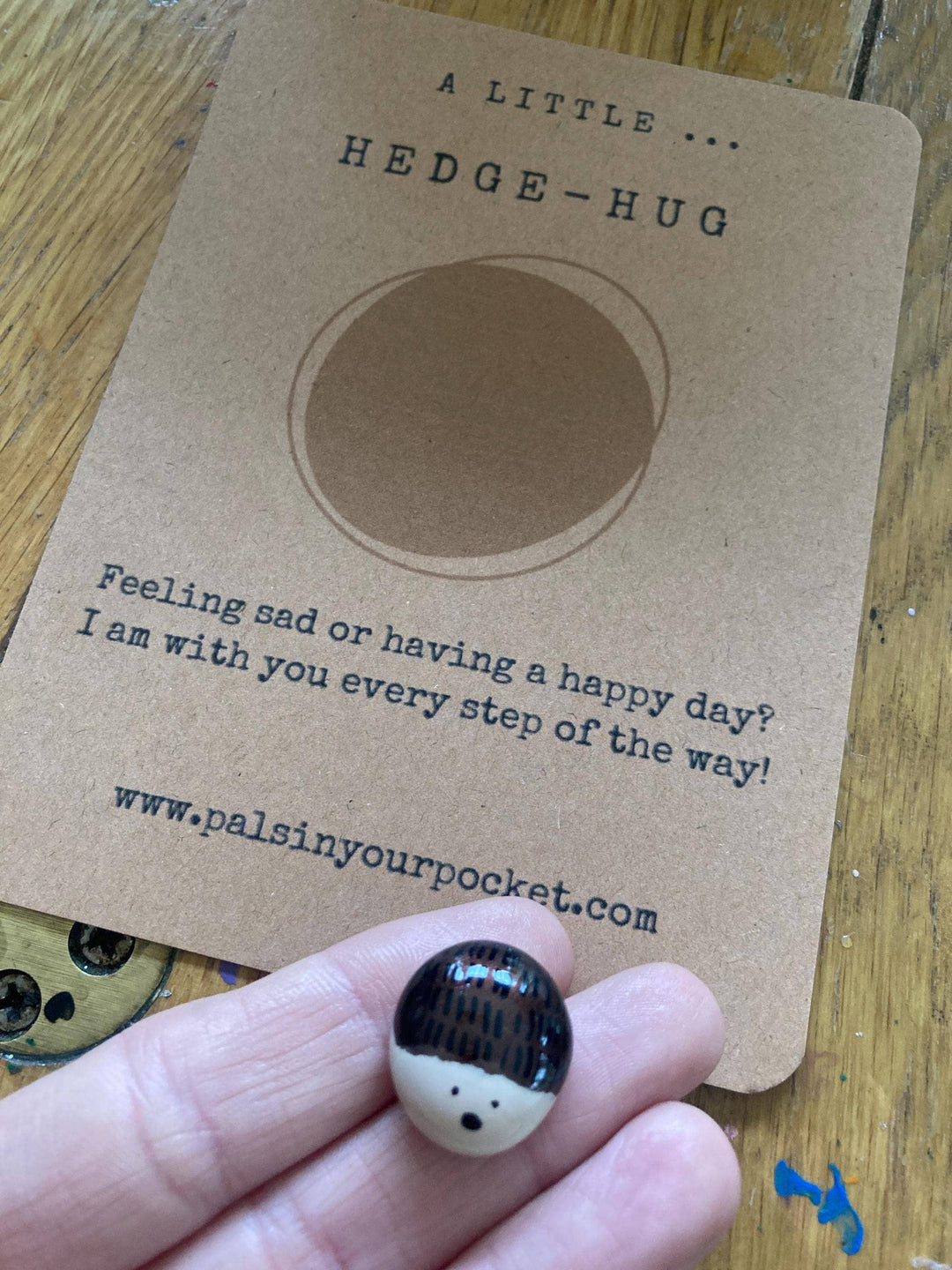 Hedgehog Anxiety Relief Pocket Pebble For Animal Lovers