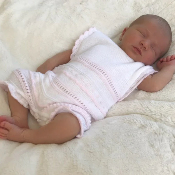 GIRLS KNITTED POINTELLE ROMPER