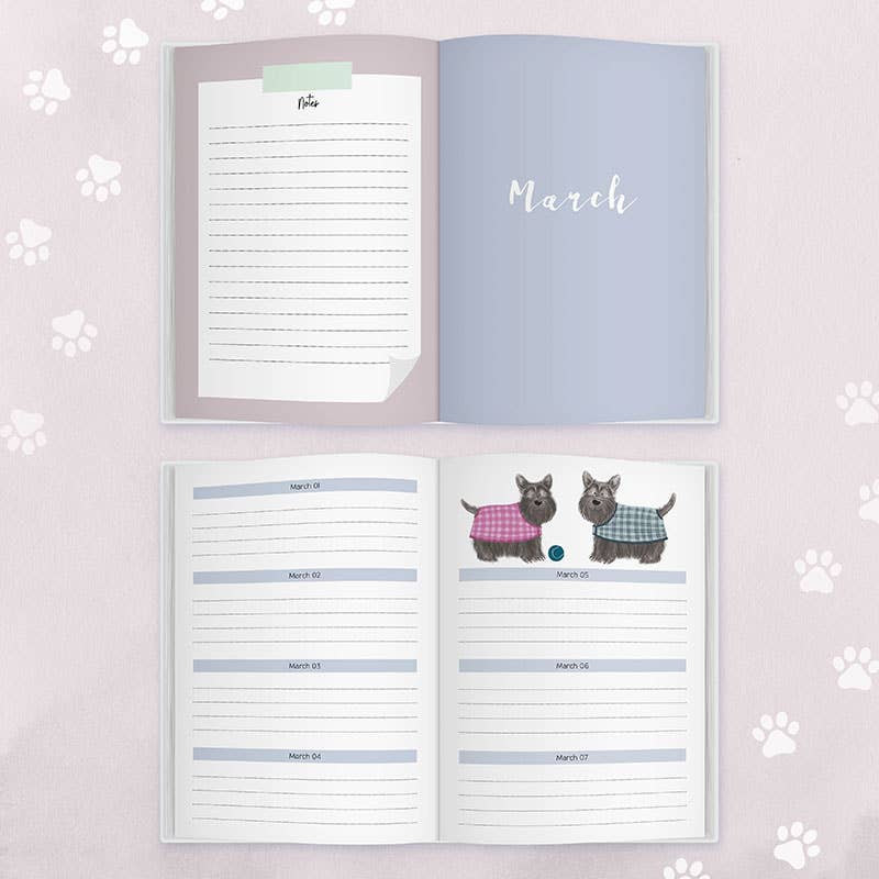 Daily Planner 2026 | Dog Themed Undated Diary | Notebook |