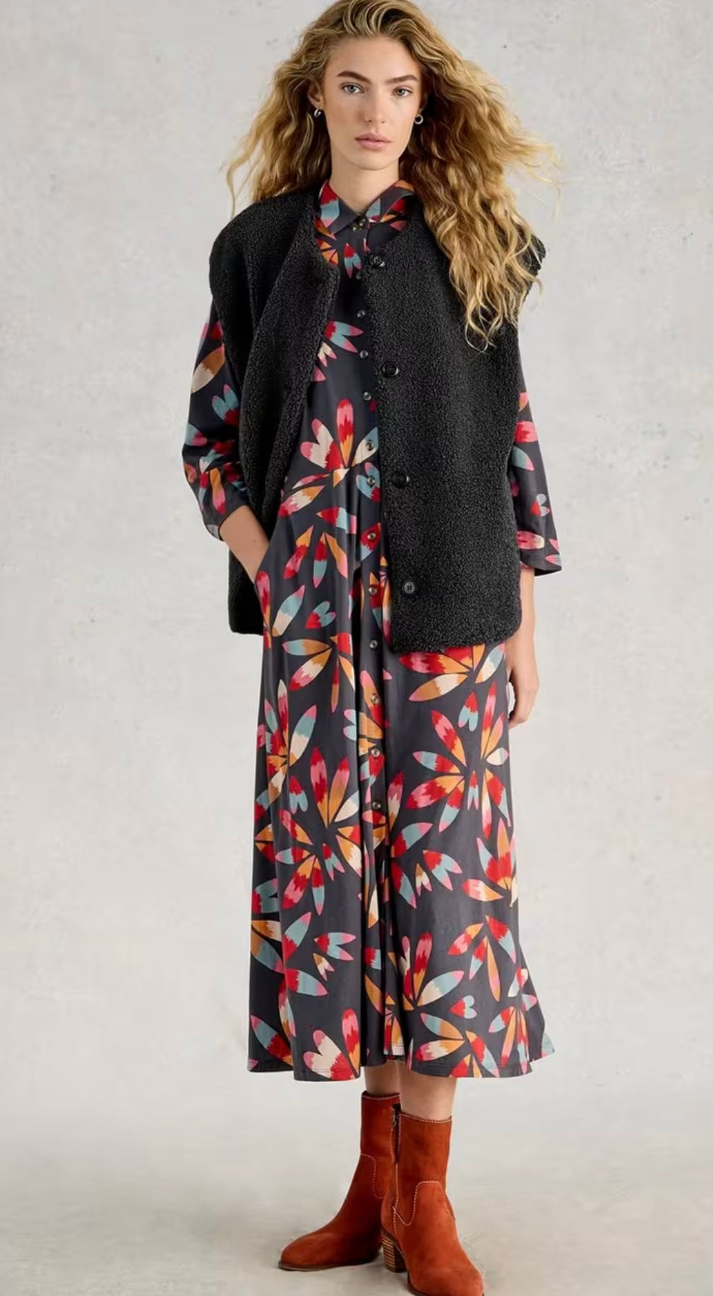 BORG GILET CHARCOAL GREY