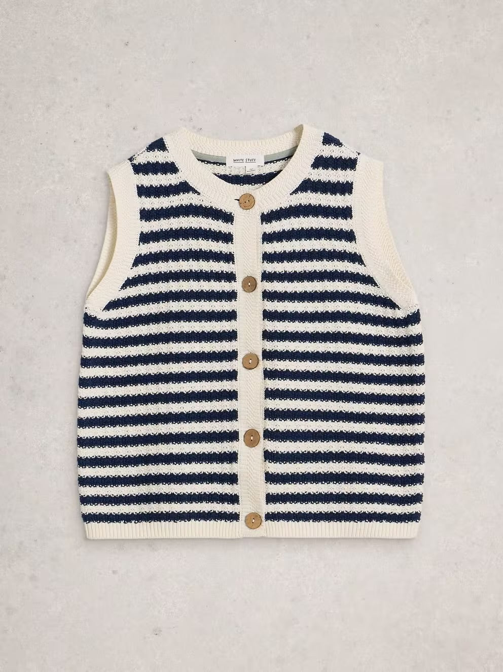 SIENNA STRIPE BUTTON TANK NAVY MULTI