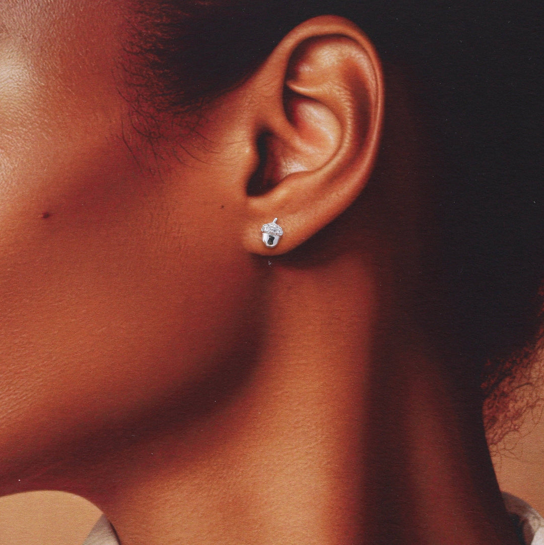 XT005 'STOCKING' Christmas Nuts Earrings: Silver