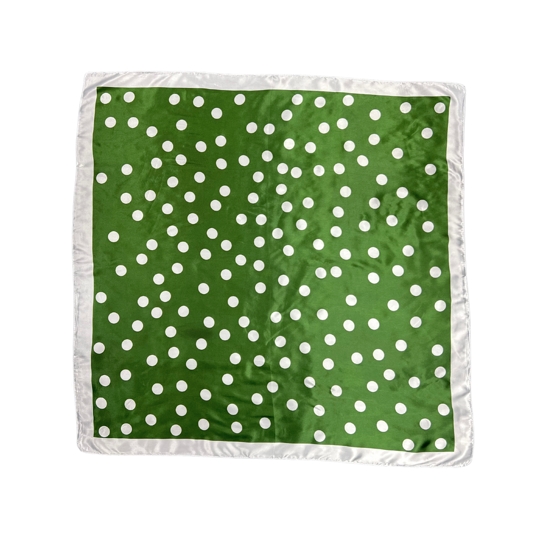 Polka Dot Pattern Silk Touch Square Scarf: Red