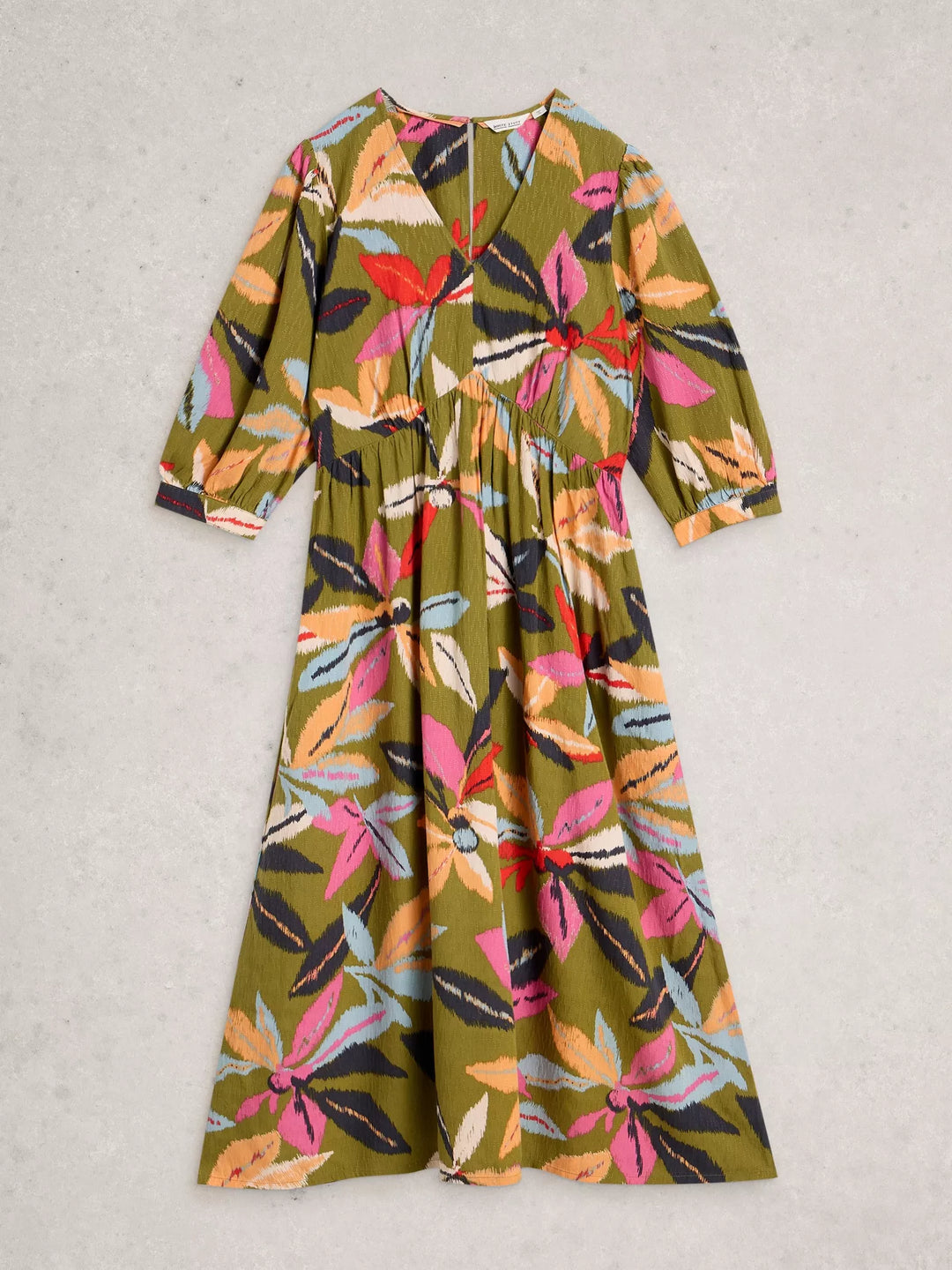 GREEN MULTI LUCY MIDI DRESS