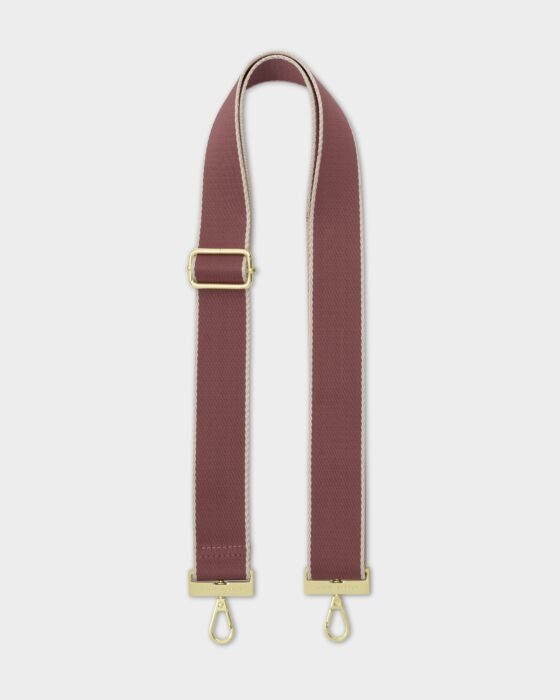 CANVAS STRAP DEEP ROSE TIPPED STRIPE