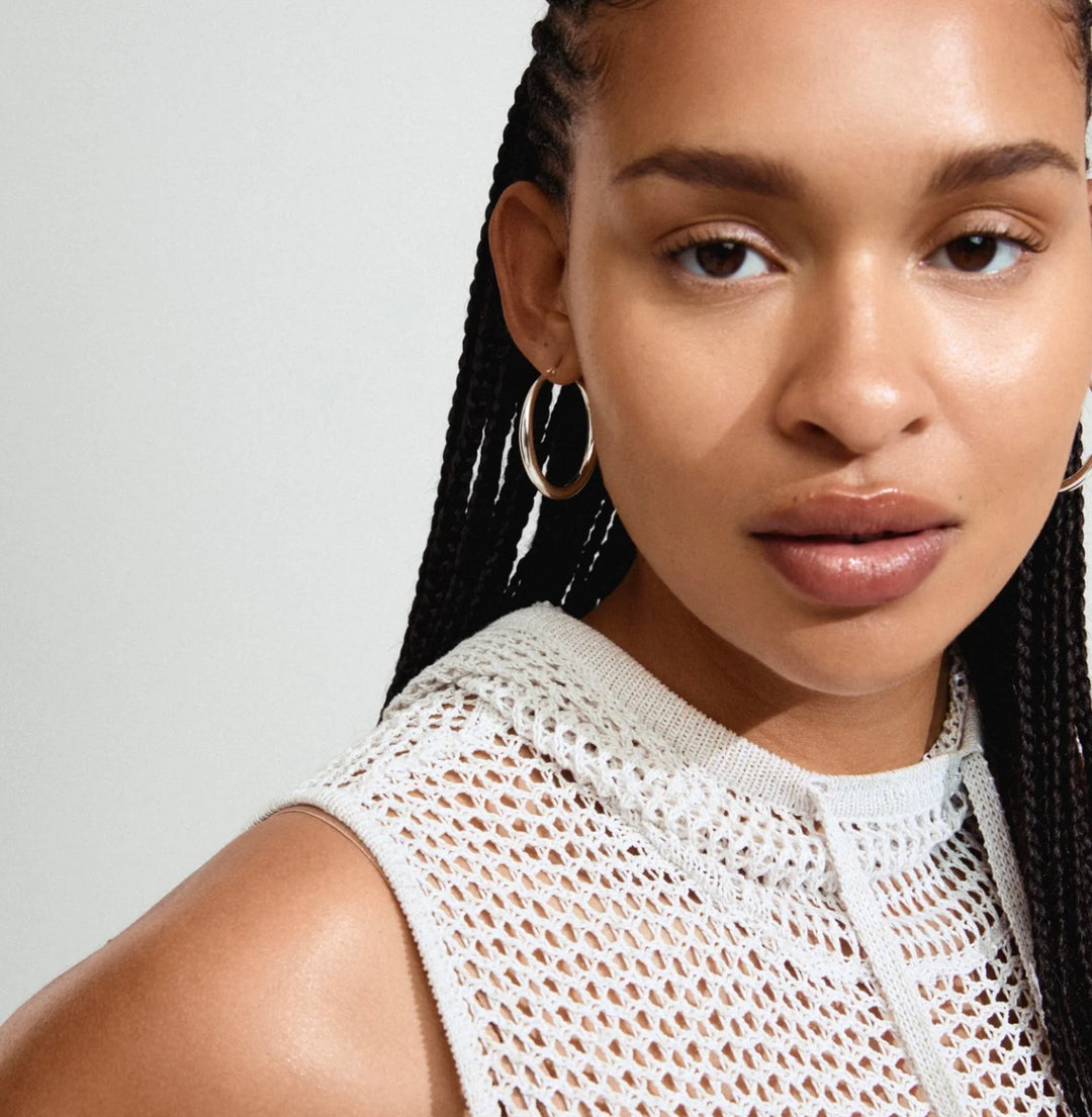 JORUN LARGE HOOP EARRINGS SILVER PLATED