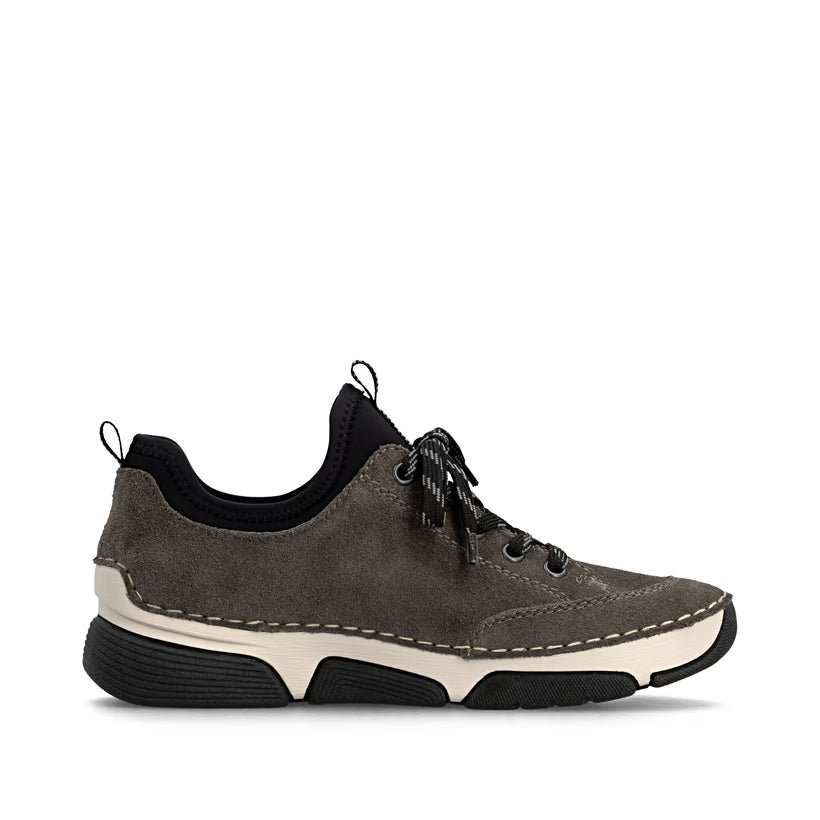 Rieker Women's Grey Brown Suede Slip-On Shoes 45976-45