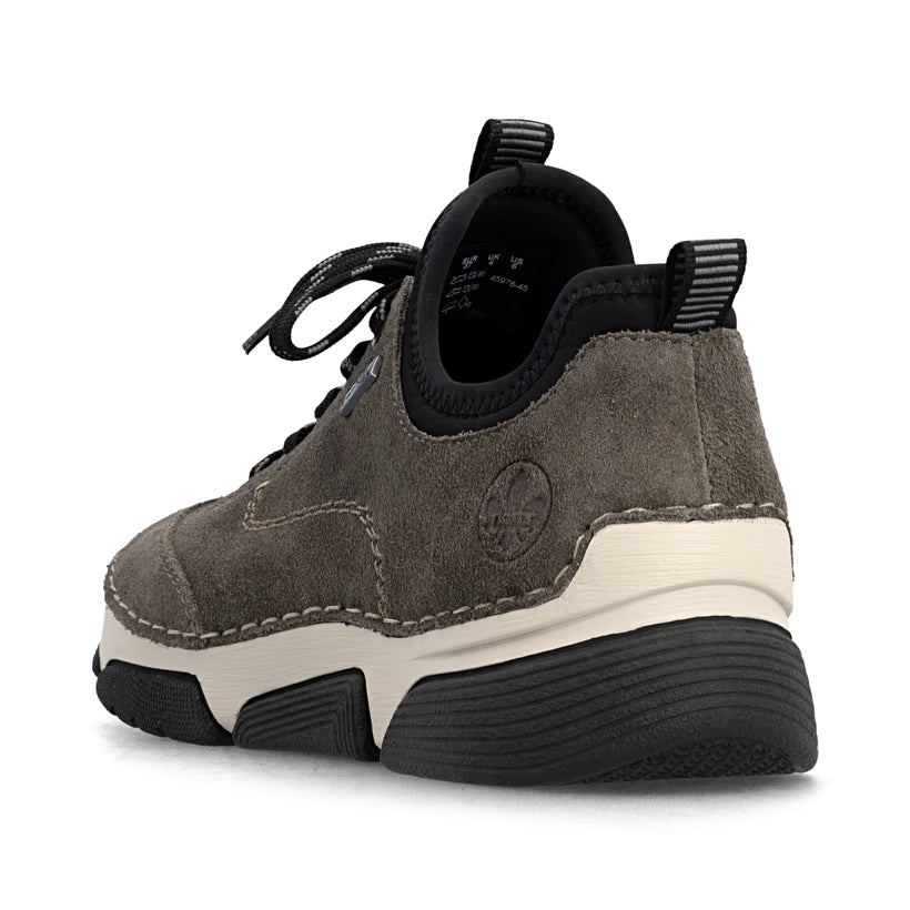Rieker Women's Grey Brown Suede Slip-On Shoes 45976-45
