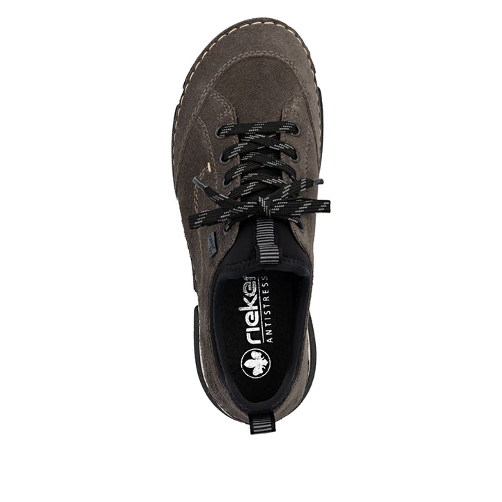 Rieker Women's Grey Brown Suede Slip-On Shoes 45976-45