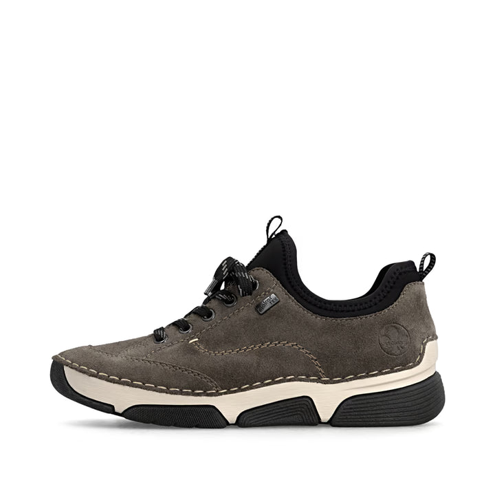 Rieker Women's Grey Brown Suede Slip-On Shoes 45976-45