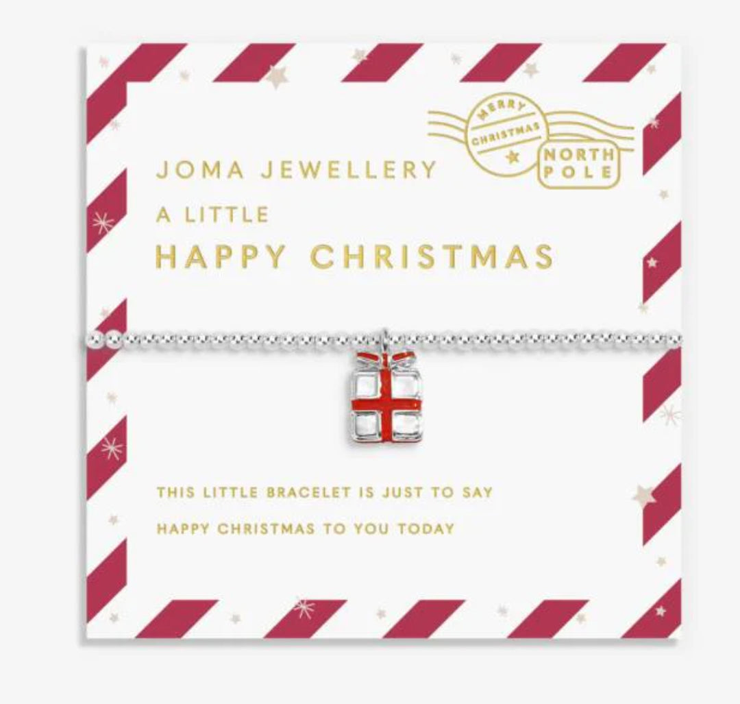 LOVE FROM SANTA HAPPY CHRISTMAS SILVER PLATED BRACELET