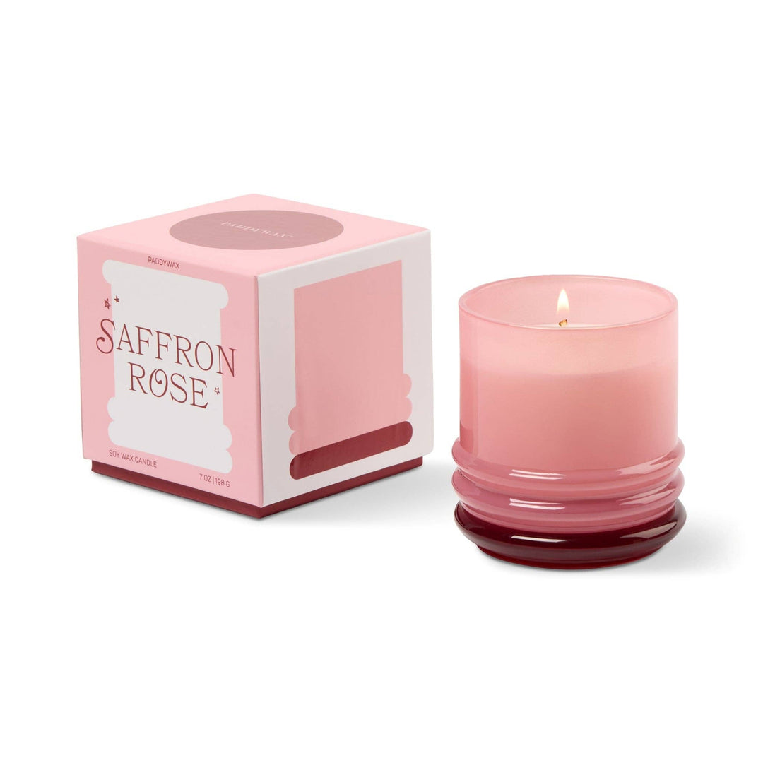 Paddywax Stack Glass Candle Pink - Saffron Rose