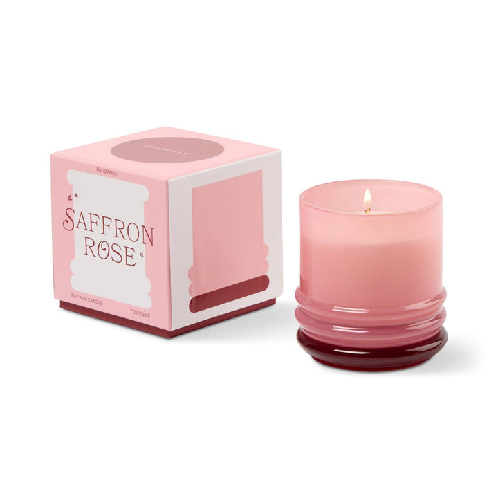 Paddywax Stack Glass Candle Pink - Saffron Rose