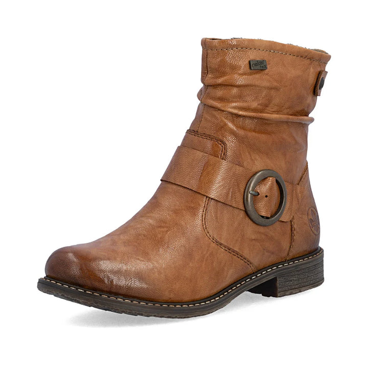 Rieker Women's Brown Leather Ankle Boots 74857-22