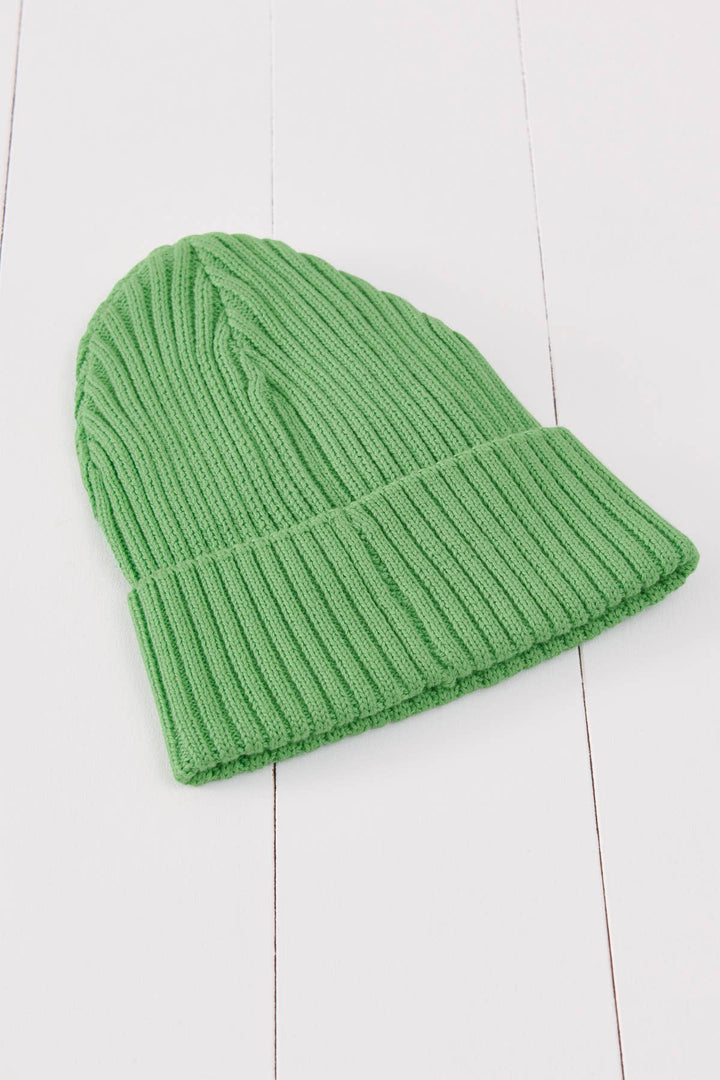 Olive Green Beanie: Orange / 6-10years