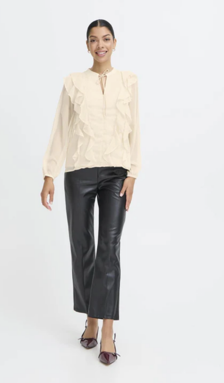 GIJO FRILL BLOUSE OATMEAL