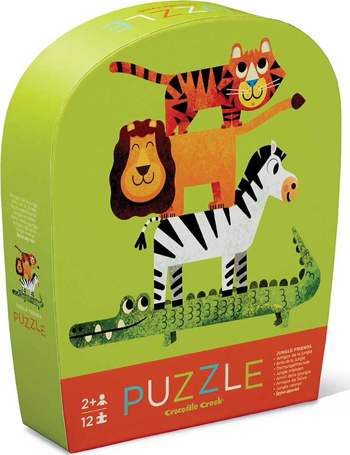 12-pc Mini Shaped Box Puzzles Jungle Friends