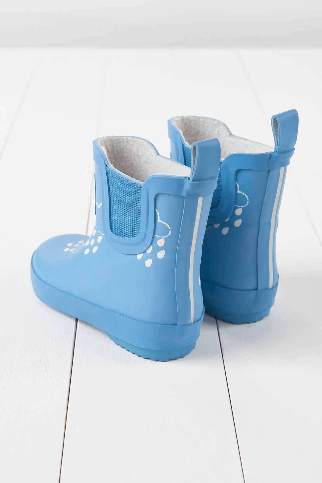 Cornflower Blue Short Colour-Changing Kids Wellies: UK3