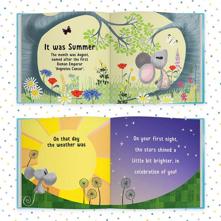 Born In August Gift Book | Baby Shower Gift | Personalised |