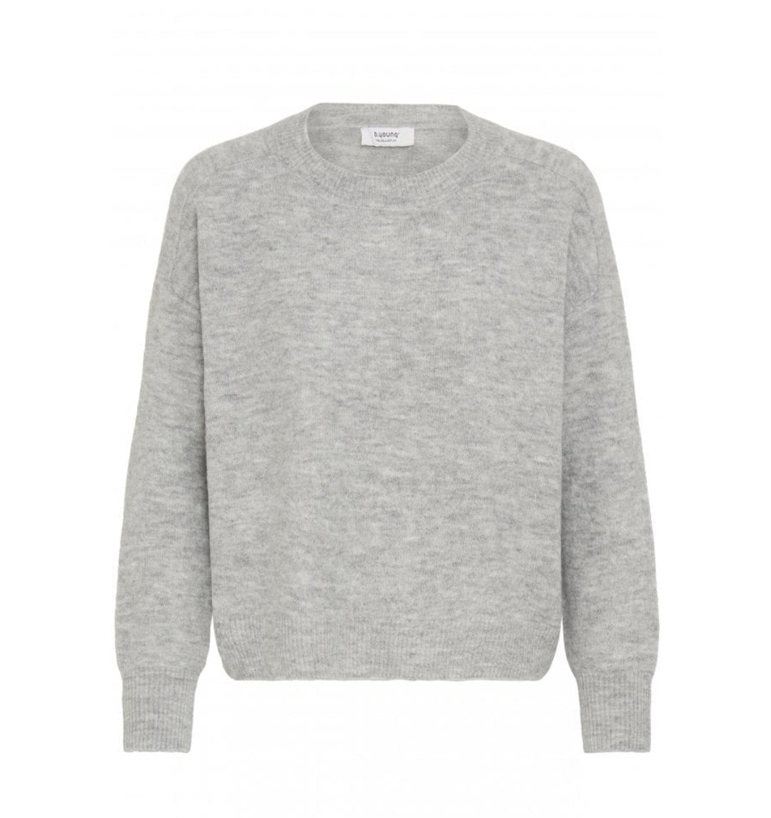 MONNA VNECK JUMPER MID GREY MELANGE
