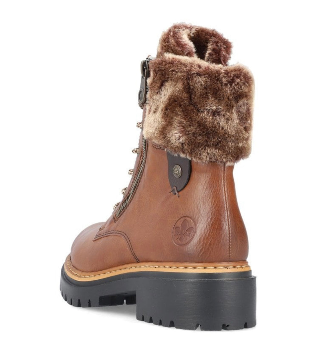 72608-24 LADIES BROWN MID HEIGHT BOOTS