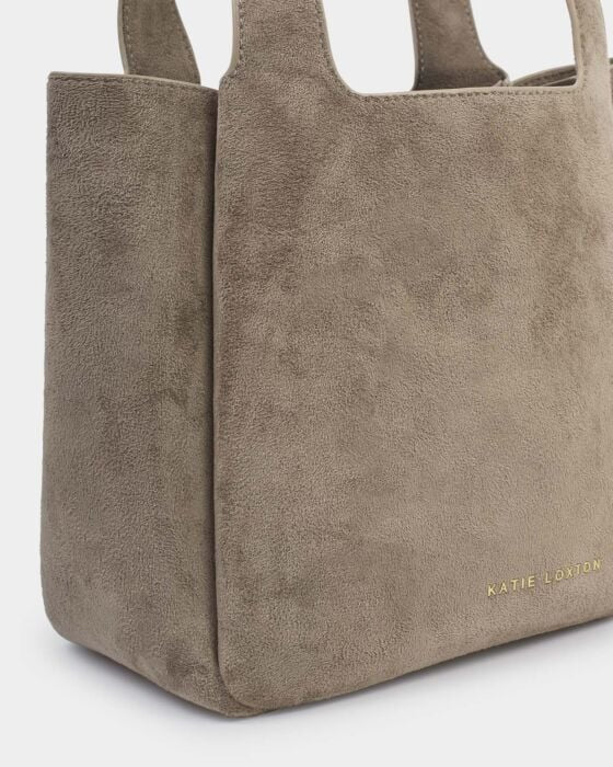 RAYA TOP HANDLE BAG MINK SUDETTE