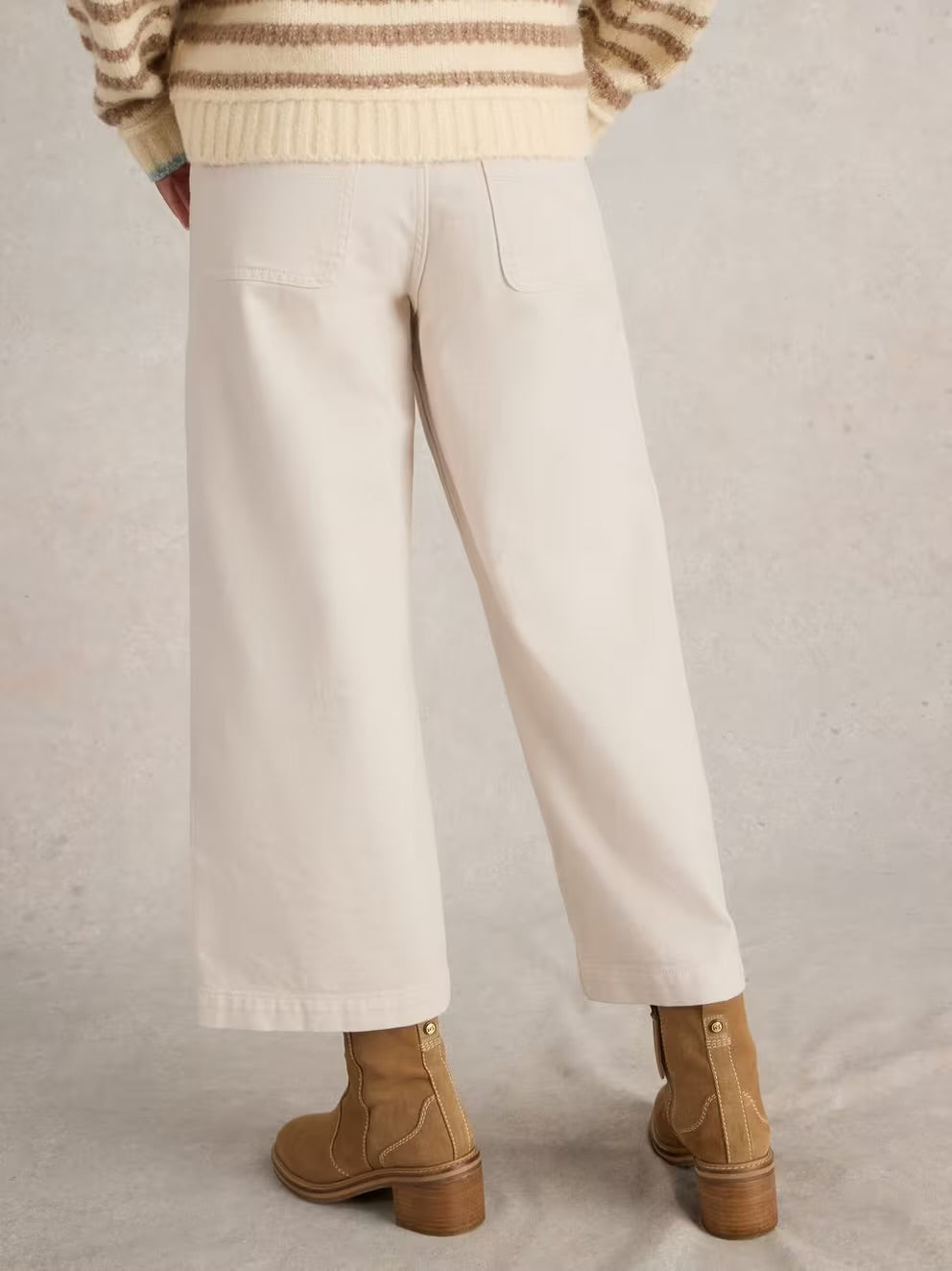 TIA WIDE LEG CROP JEAN NATURAL WHITE