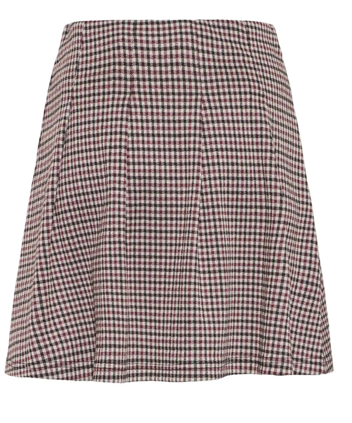 PORT ROYALE CHECK ROWAN PLEAT SKIRT