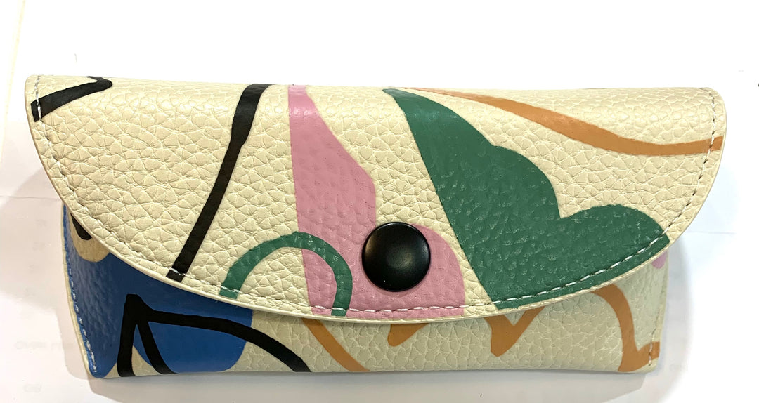 FLAP GLASSES CASE ABSTRACT BOTANICAL