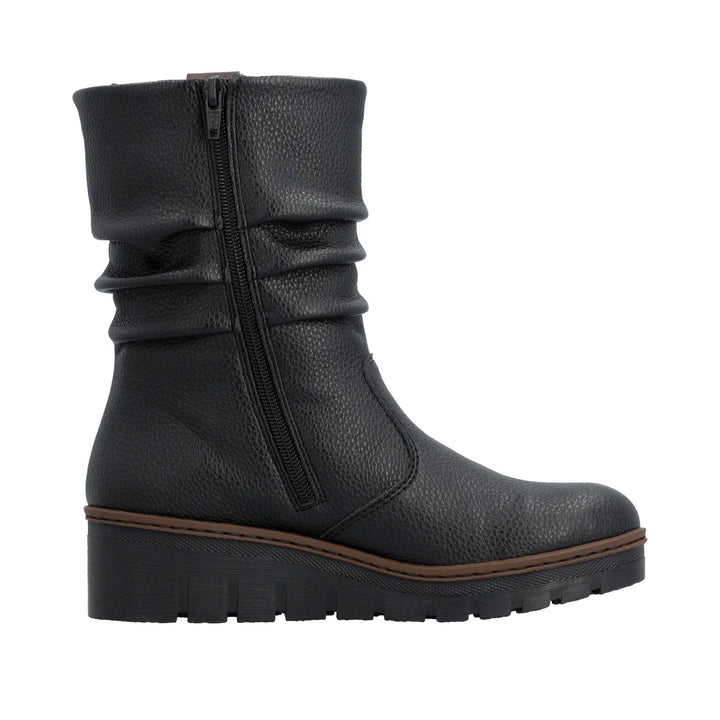 Rieker Women's Black Wedge Ankle Boots X9155-00