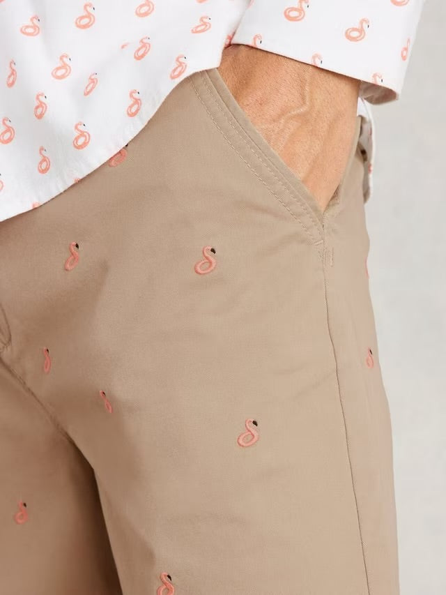 NATURAL PRINT FLAMINGO SHORT