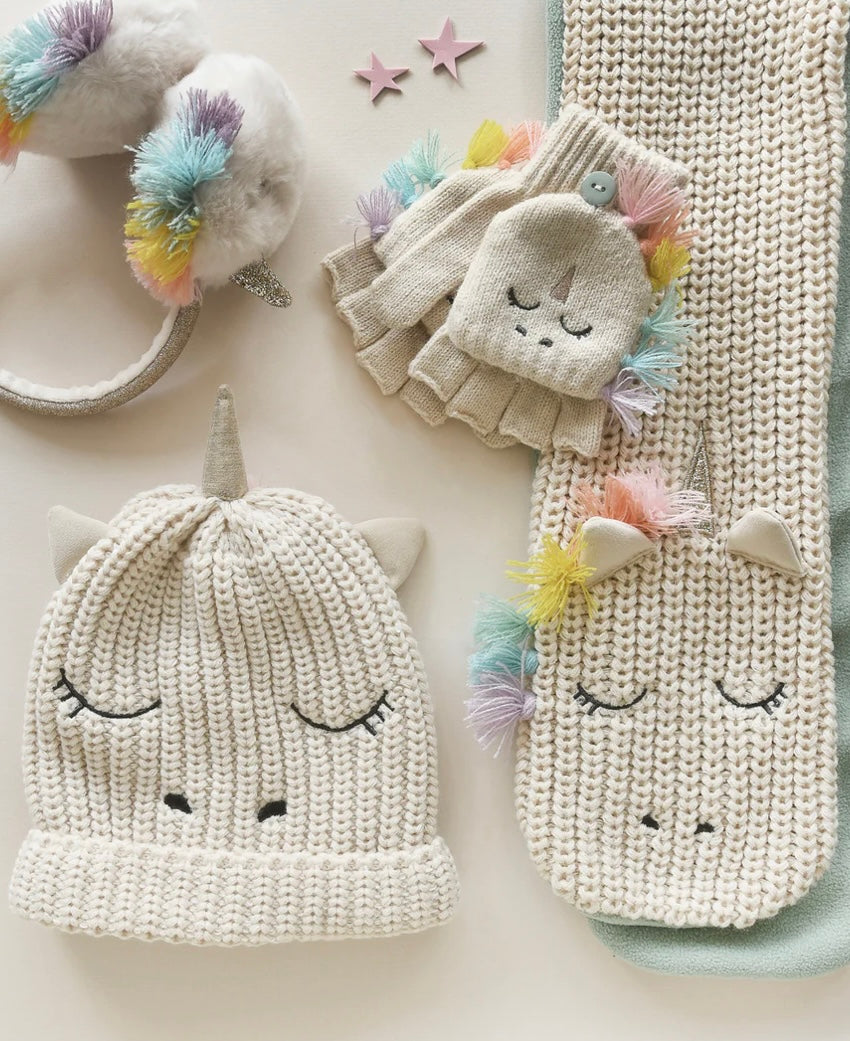 RAINBOW UNICORN KNITTED GLOVES