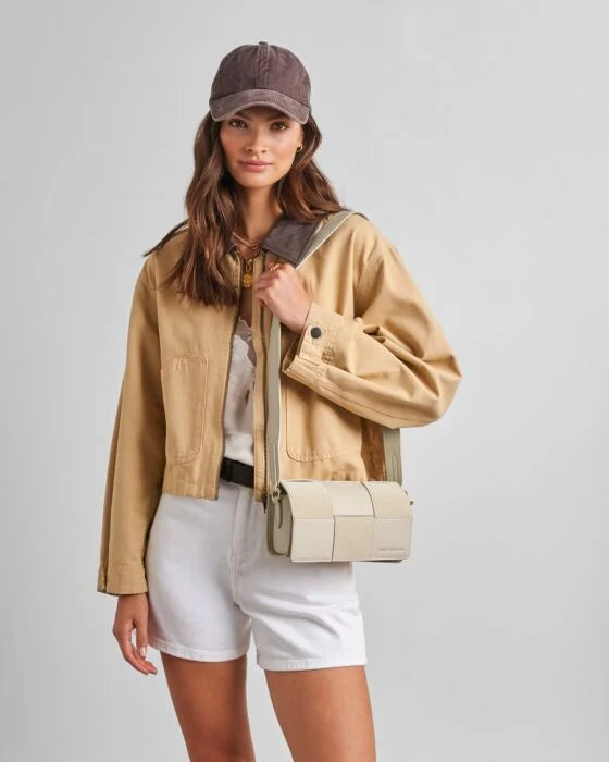 TAYA CROSSBODY BAG | OFF WHITE / WHITE SUEDETTE