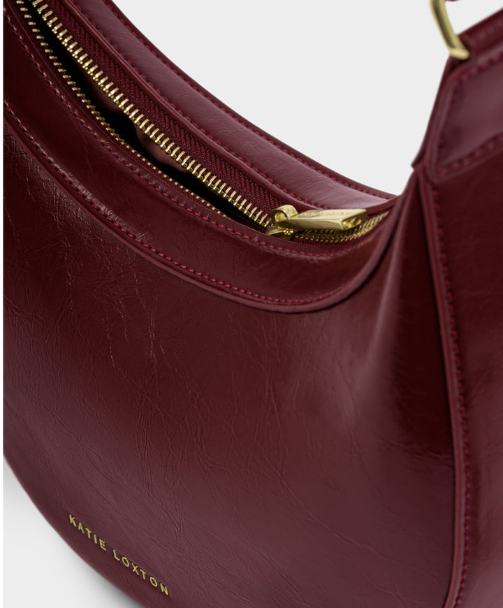 AMINA PATENT CRACKLE SLING BAG | CHERRY