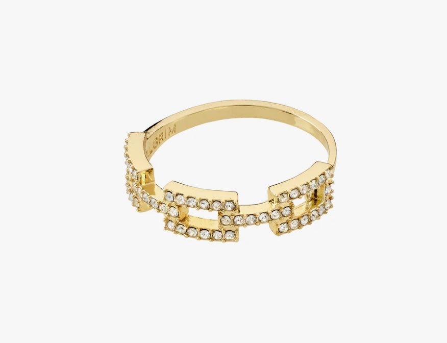 COBY RECYCLED GOLD PLATED CRYSTAL RING