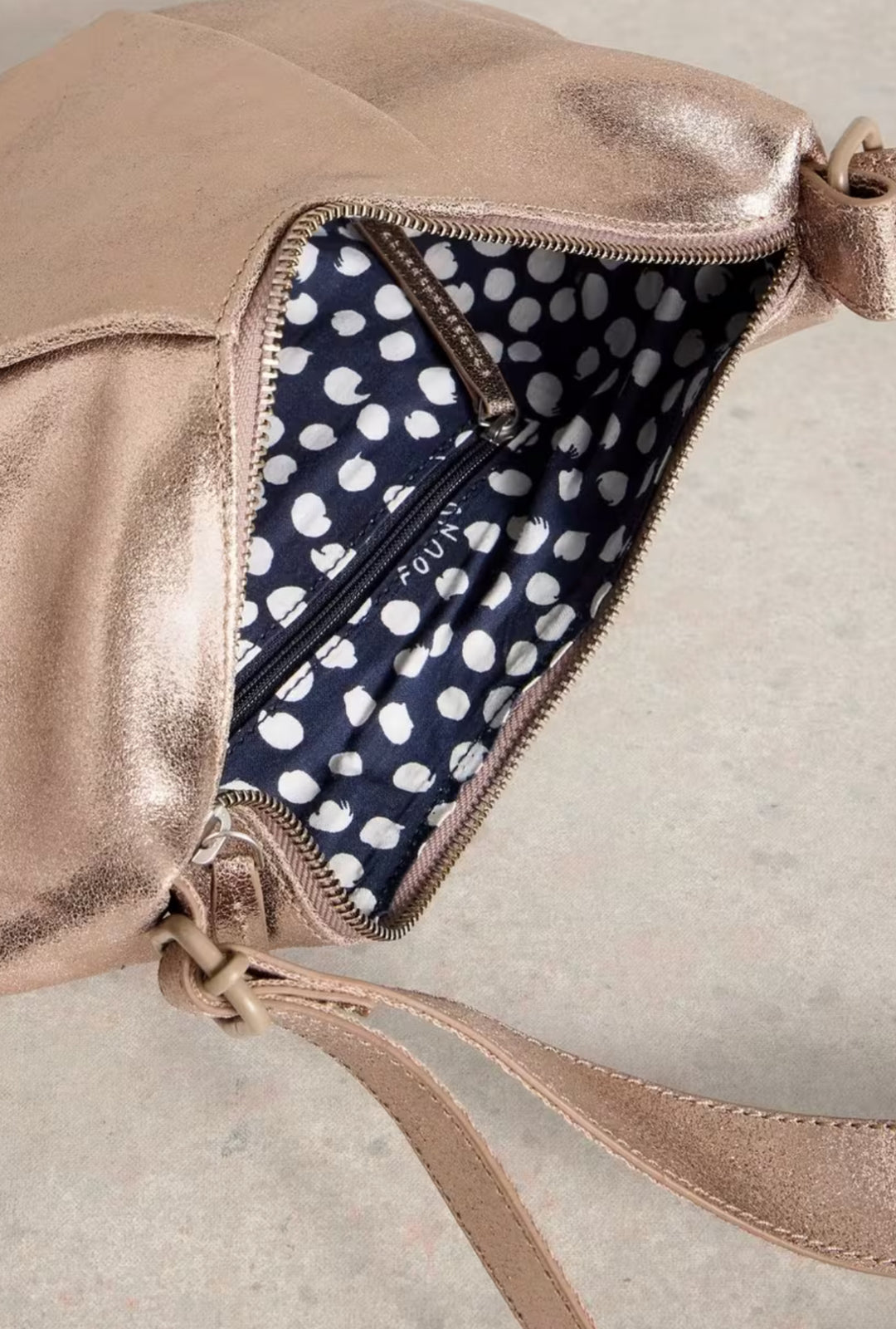 LUCY LEATHER BAG GOLD TONE METALLIC