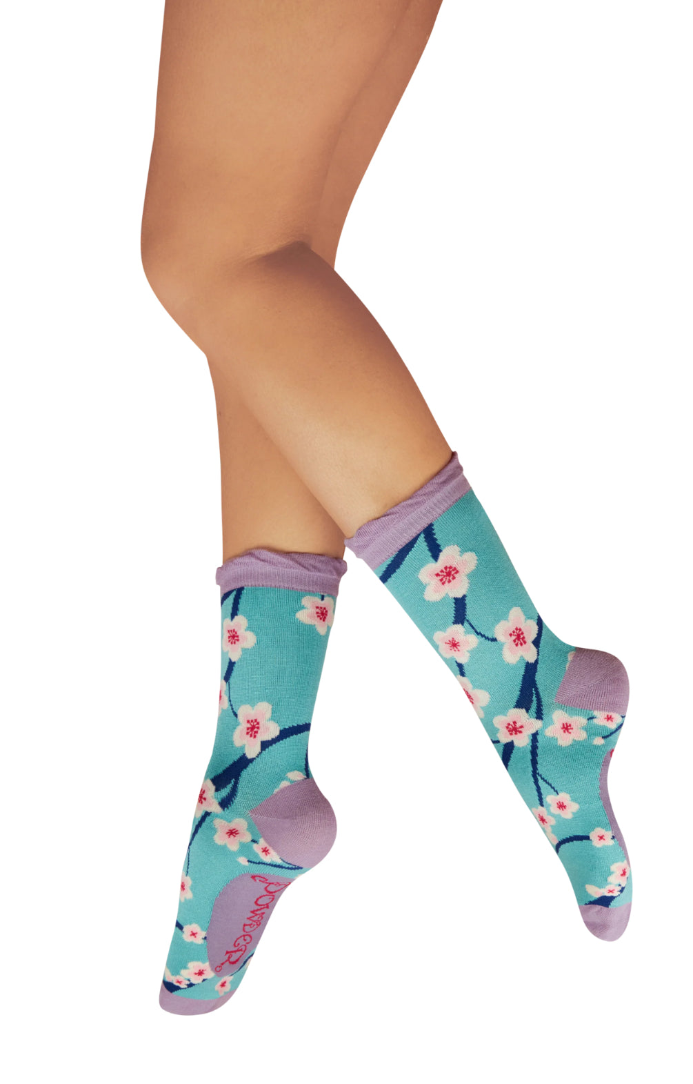 ANKLE SOCKS CHERRY BLOSSOM AQUA