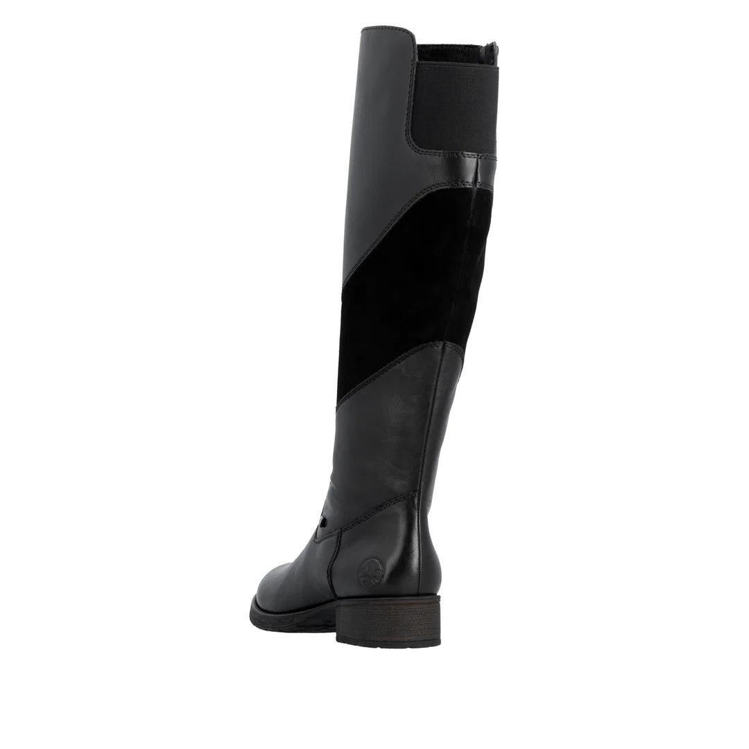 Rieker Women's Black Leather Tall Boots Z9566-00