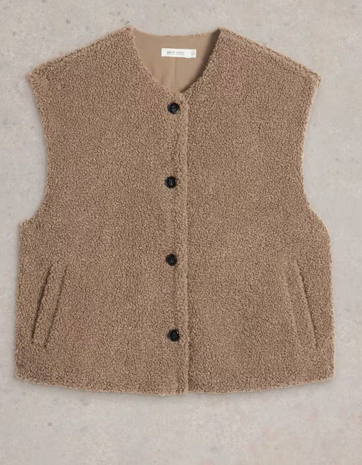 BORG GILET DARK NATURAL