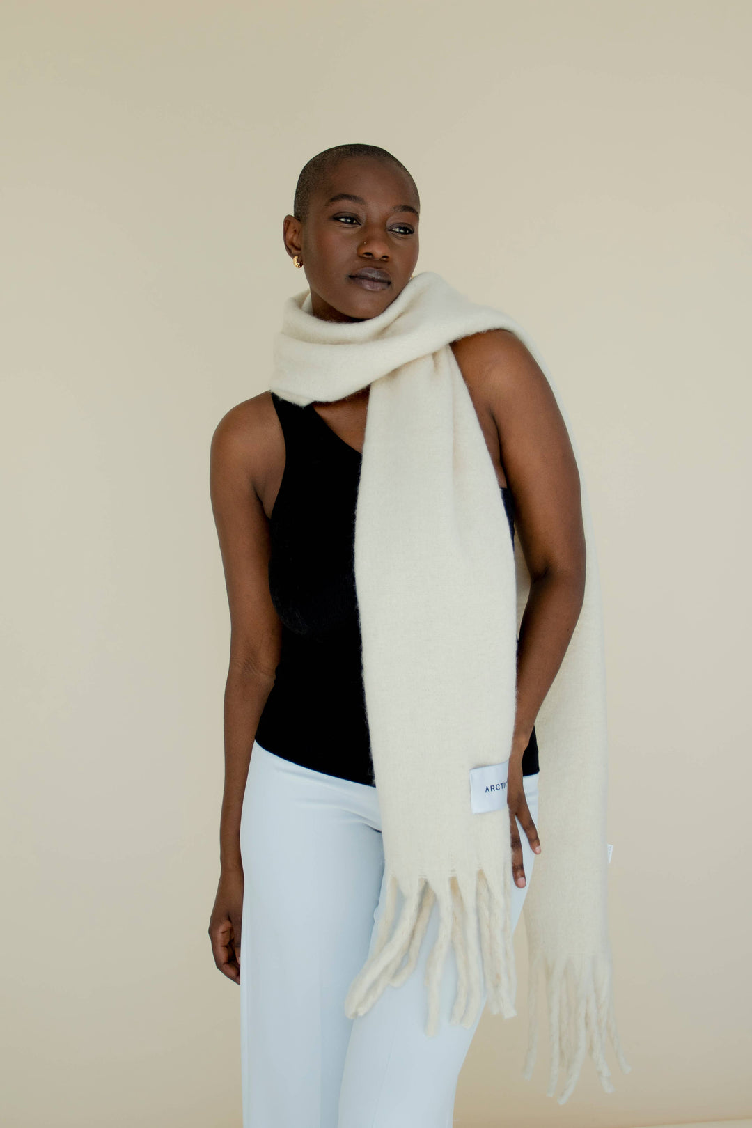 The Reykjavik Scarf - 100% Recycled - Rice White - AW23