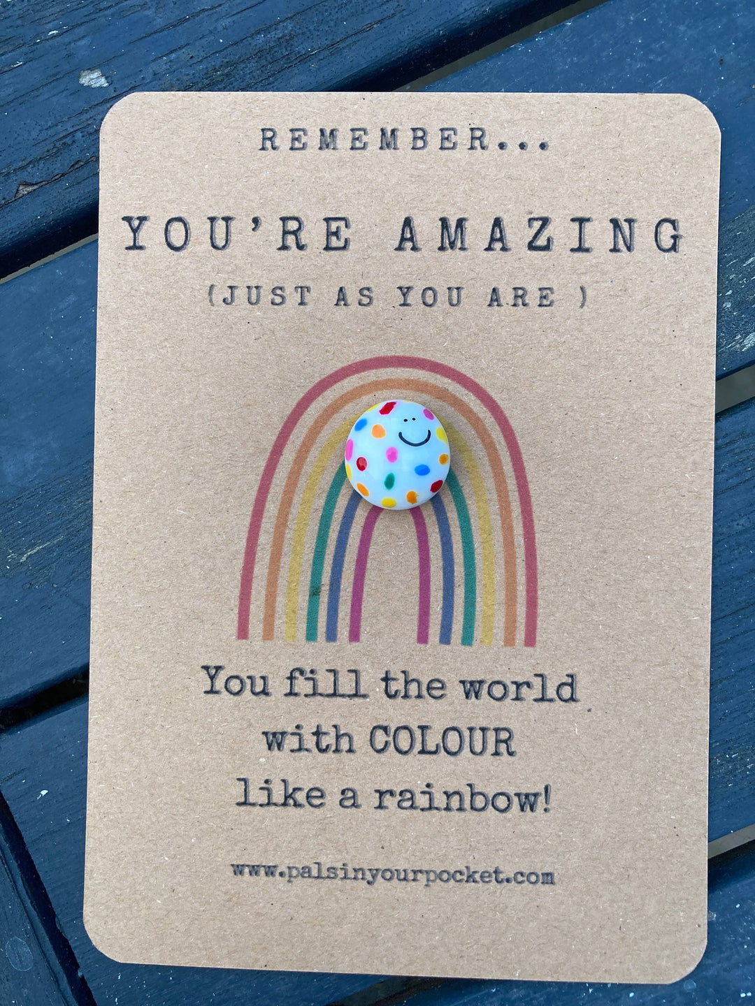 Rainbow Kindness Comfort Rock For Stress And Anxiety