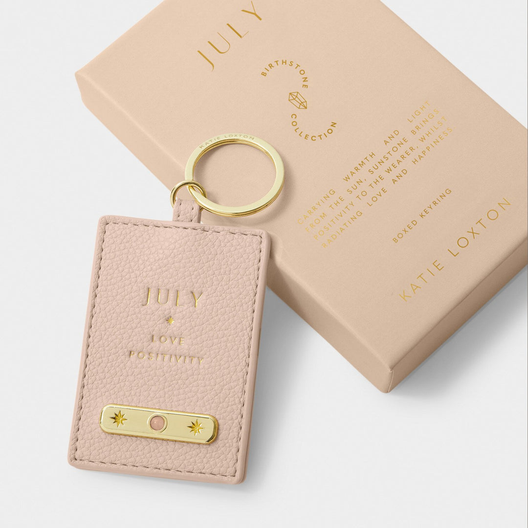 BIRTHSTONE KEYRING JULY NUDE PINK